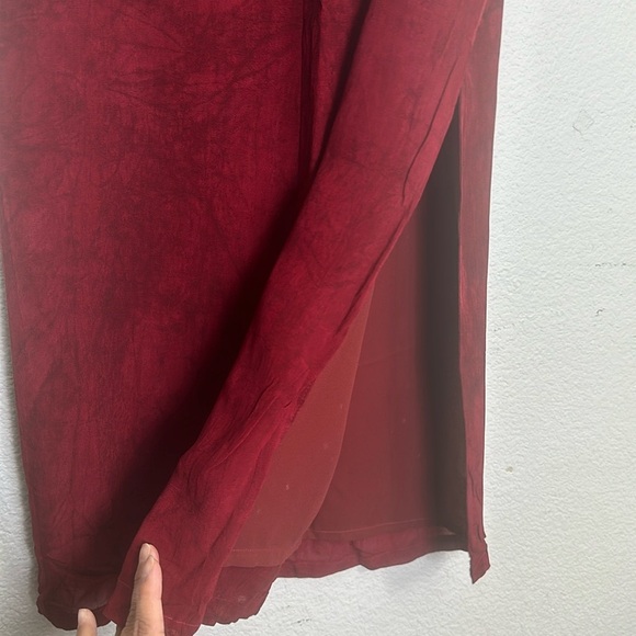 Dorothy Schoelen Platinum Women’s Size 14 Red Tie Dye Side Leg Split Skirt - Picture 3 of 11